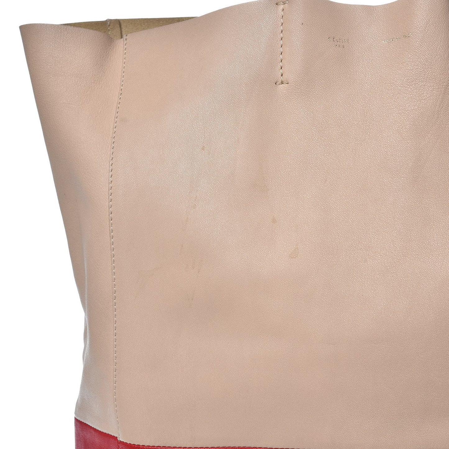 Lambskin Vertical Bi-Cabas Beige Red