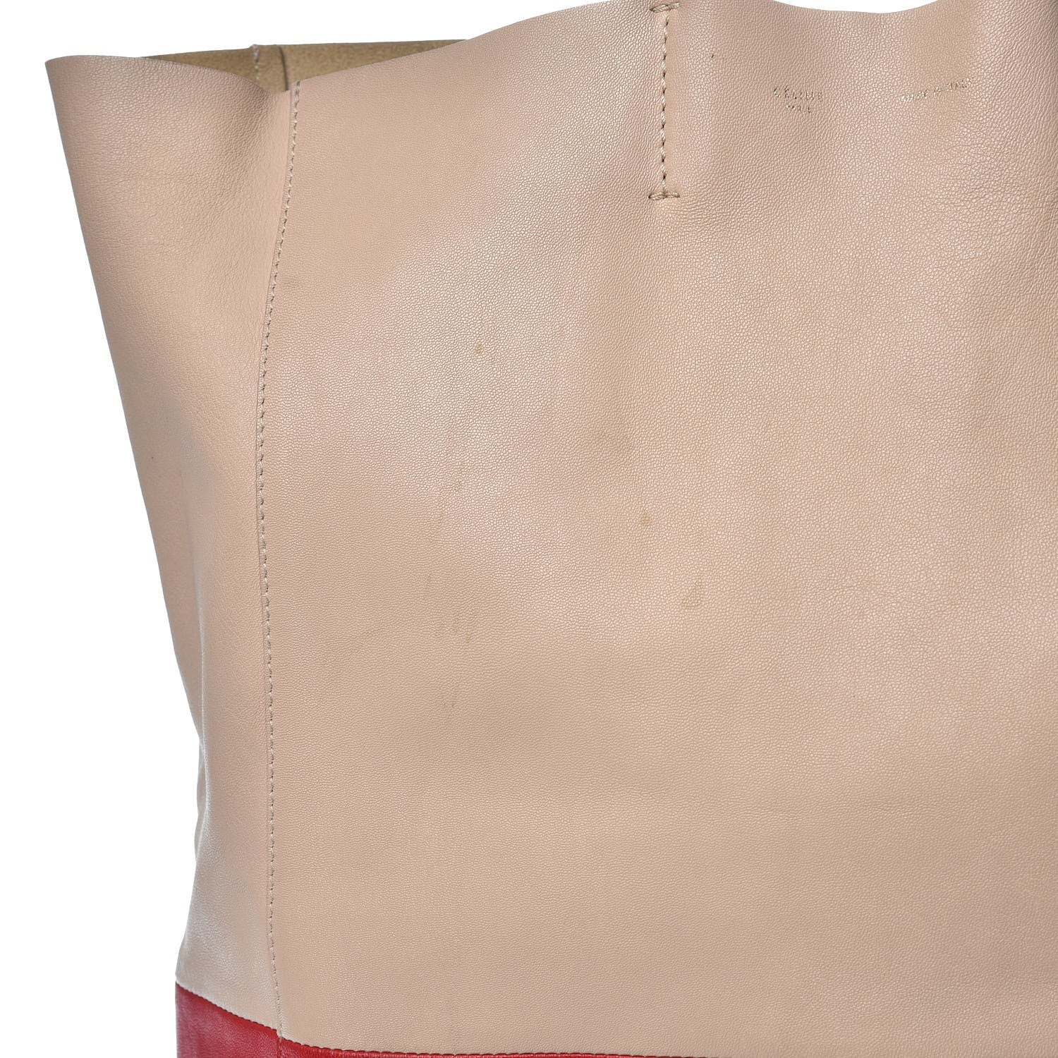 Celine Lambskin Vertical Bi-Cabas Beige Red 21 of 21