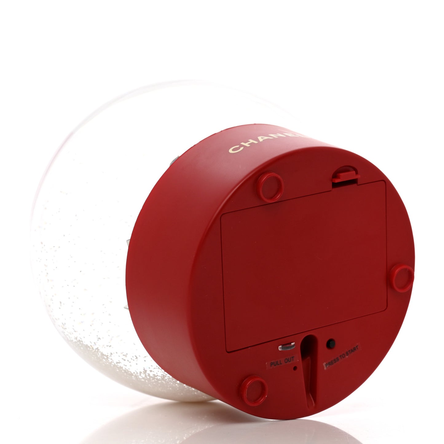 Glass N°5 Perfume Bottle Shopping Bag Snow Globe Red