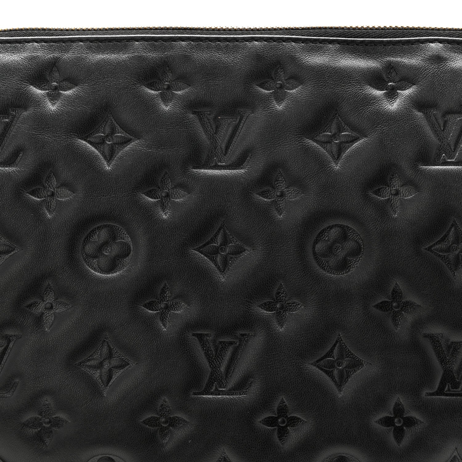 Louis Vuitton Lambskin Embossed Monogram Coussin PM Black 8 of 11