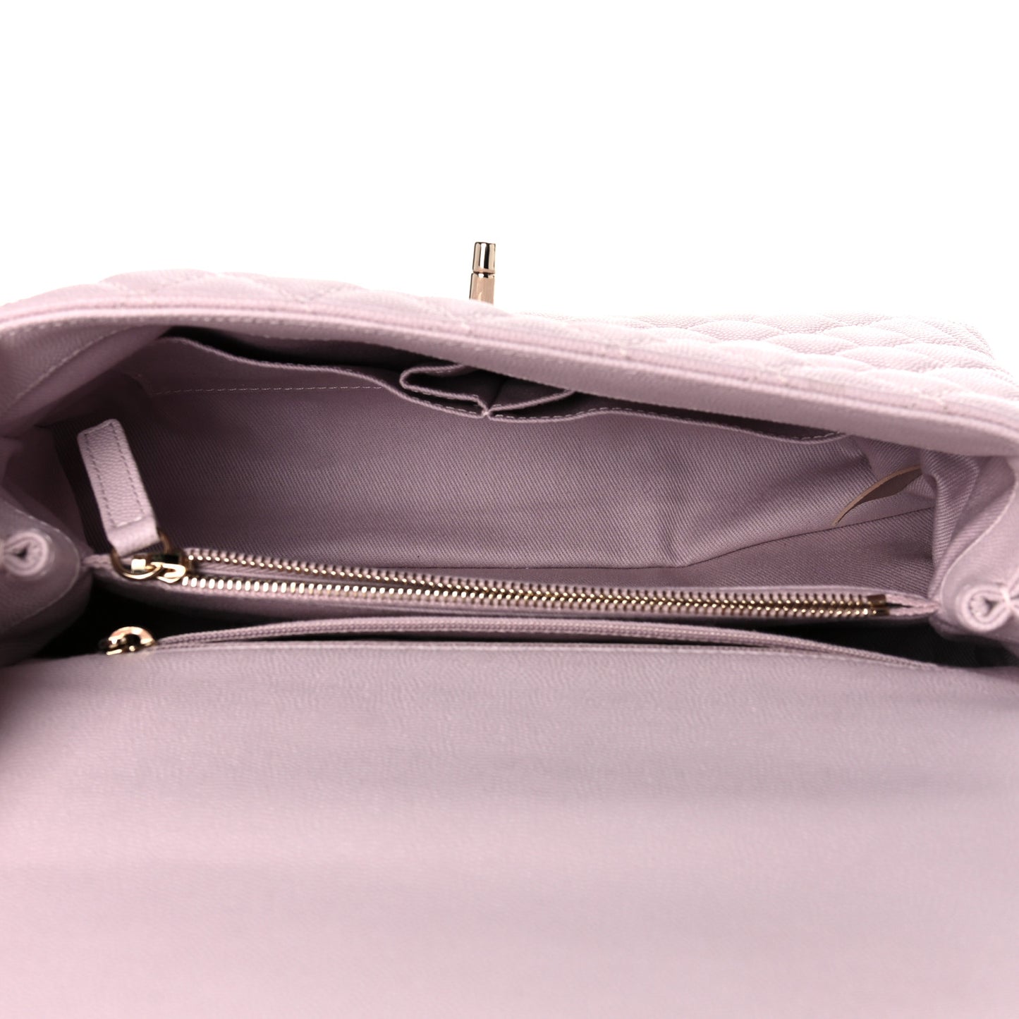 Caviar Quilted Small Coco Handle Flap Lilas Lilac