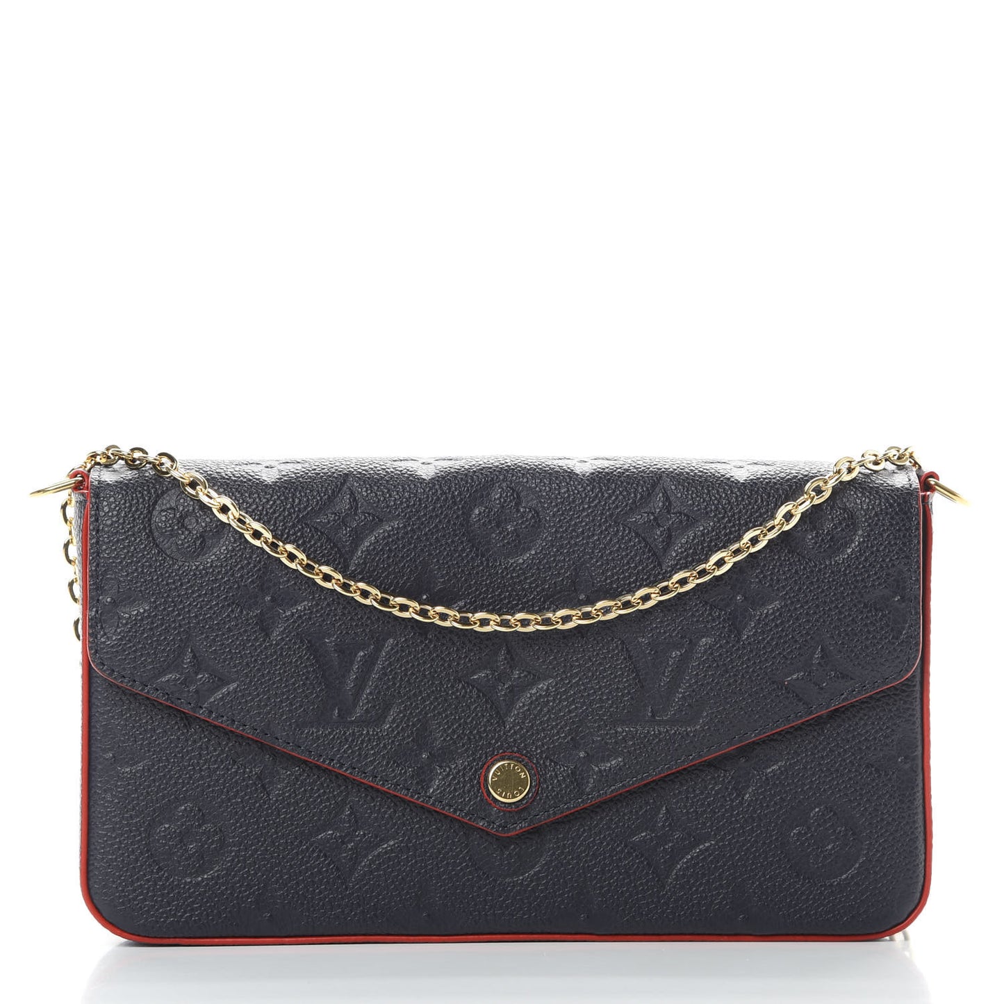 Empreinte Pochette Felicie Chain Wallet Marine Rouge