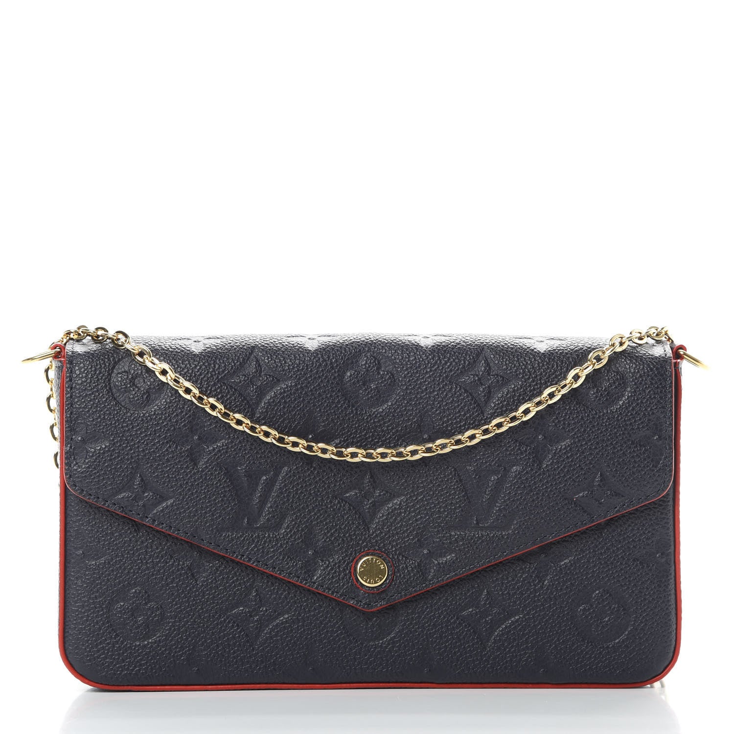 Louis Vuitton Empreinte Pochette Felicie Chain Wallet Marine Rouge 3 of 12