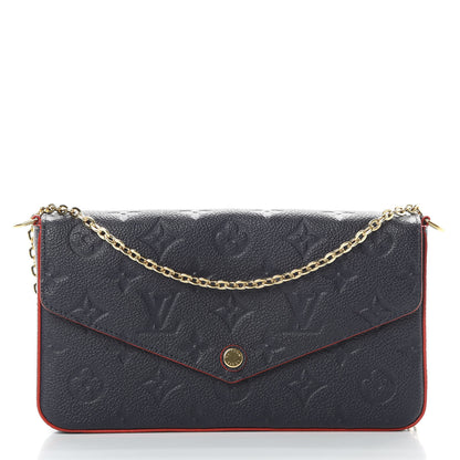 Louis Vuitton Empreinte Pochette Felicie Chain Wallet Marine Rouge 3 of 12