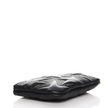 Chanel Lambskin Star Embossed Coin Purse Case Black 4 of 8