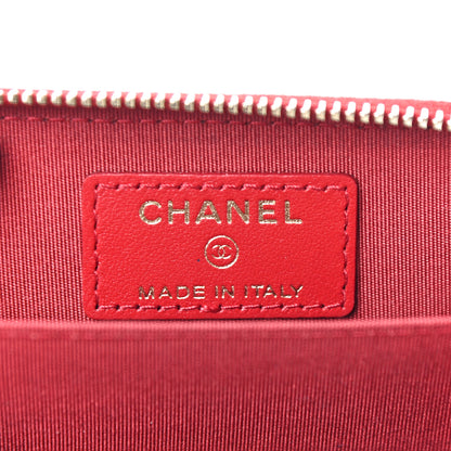 Chanel Shiny Lambskin Studded Rock The Diamond CC Zip Around Coin Purse Red 6 of 10