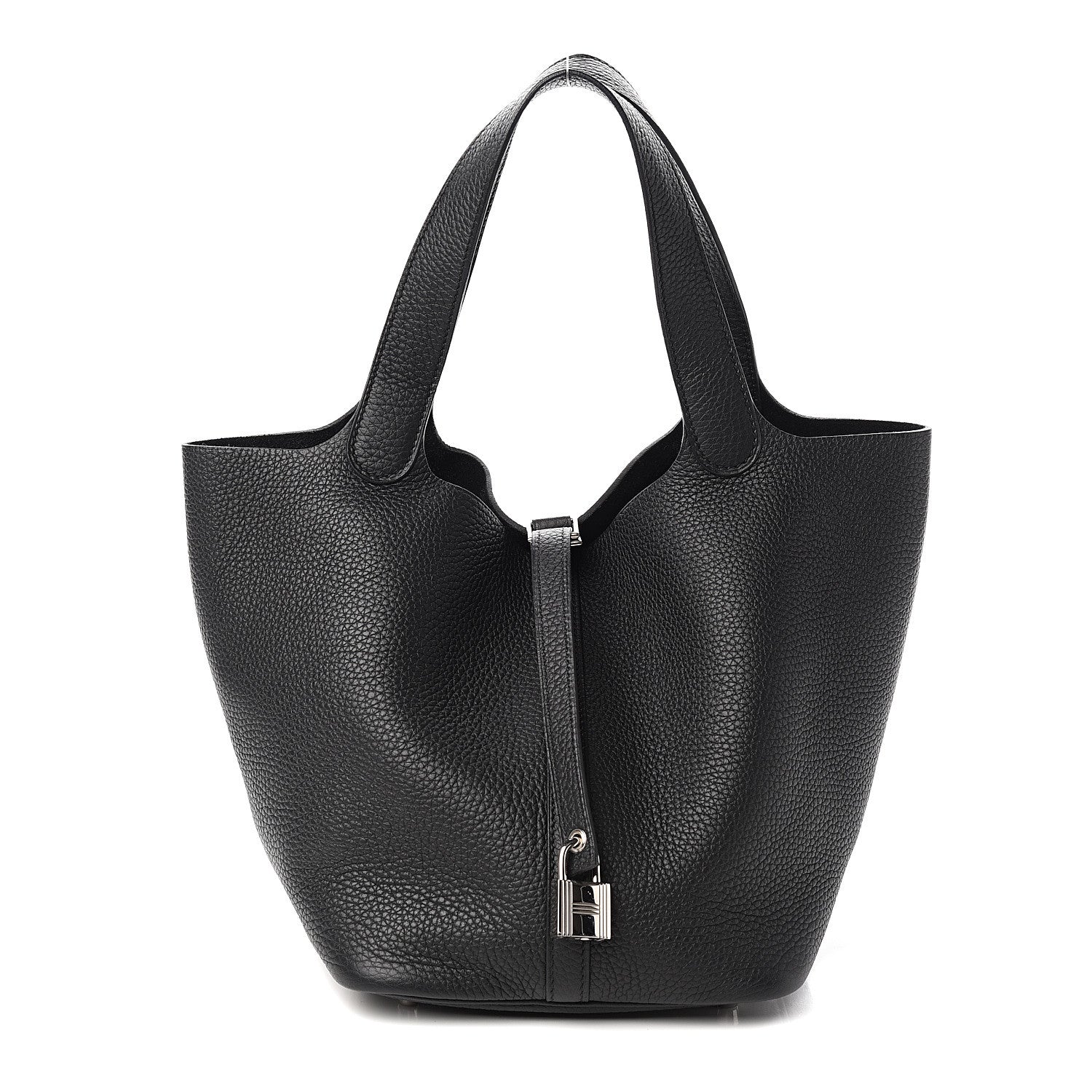 Hermes Taurillon Clemence Picotin Lock 22 MM Black 1 of 9