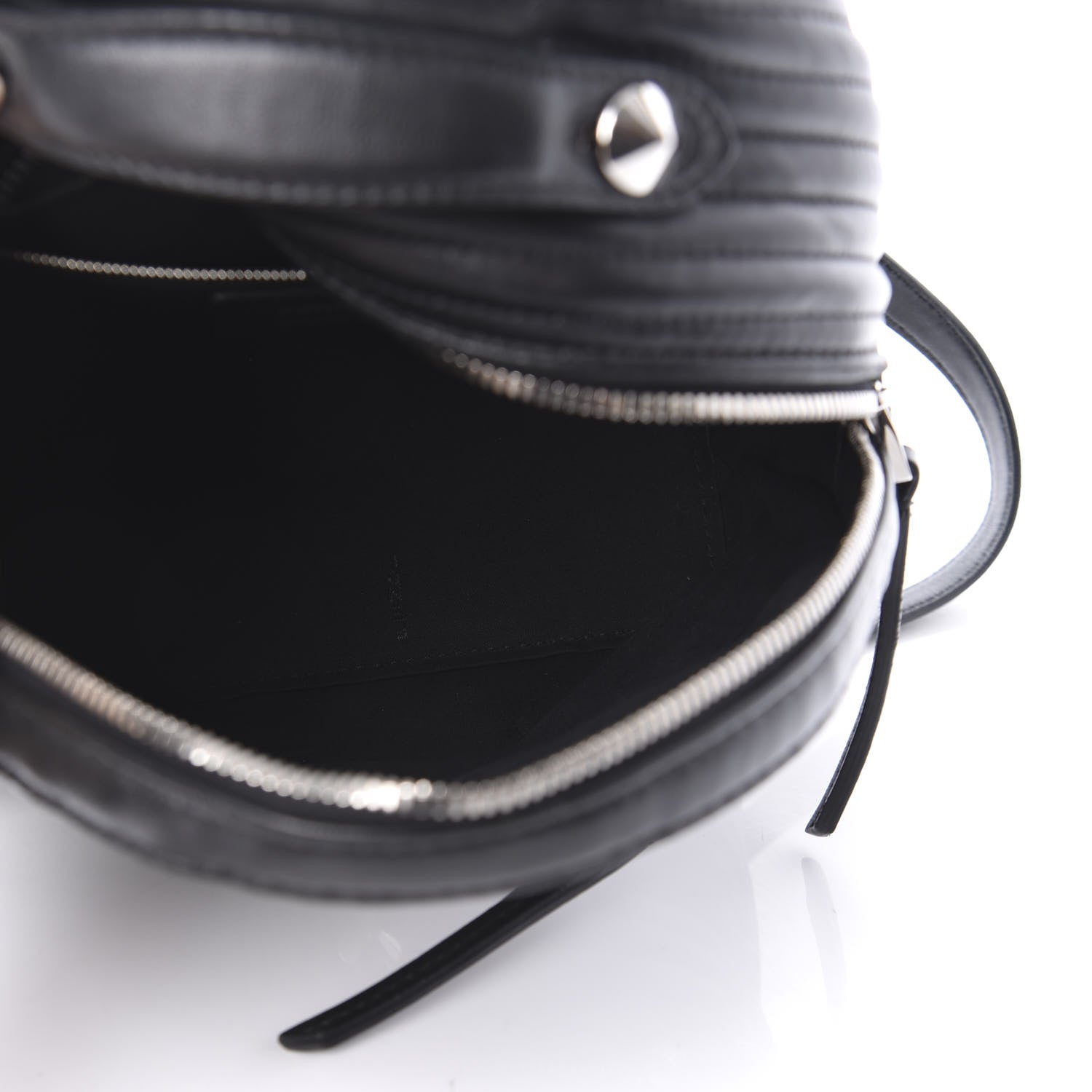 Fendi Shiny Nappa Trapuntata Mini Backpack Black 4 of 9