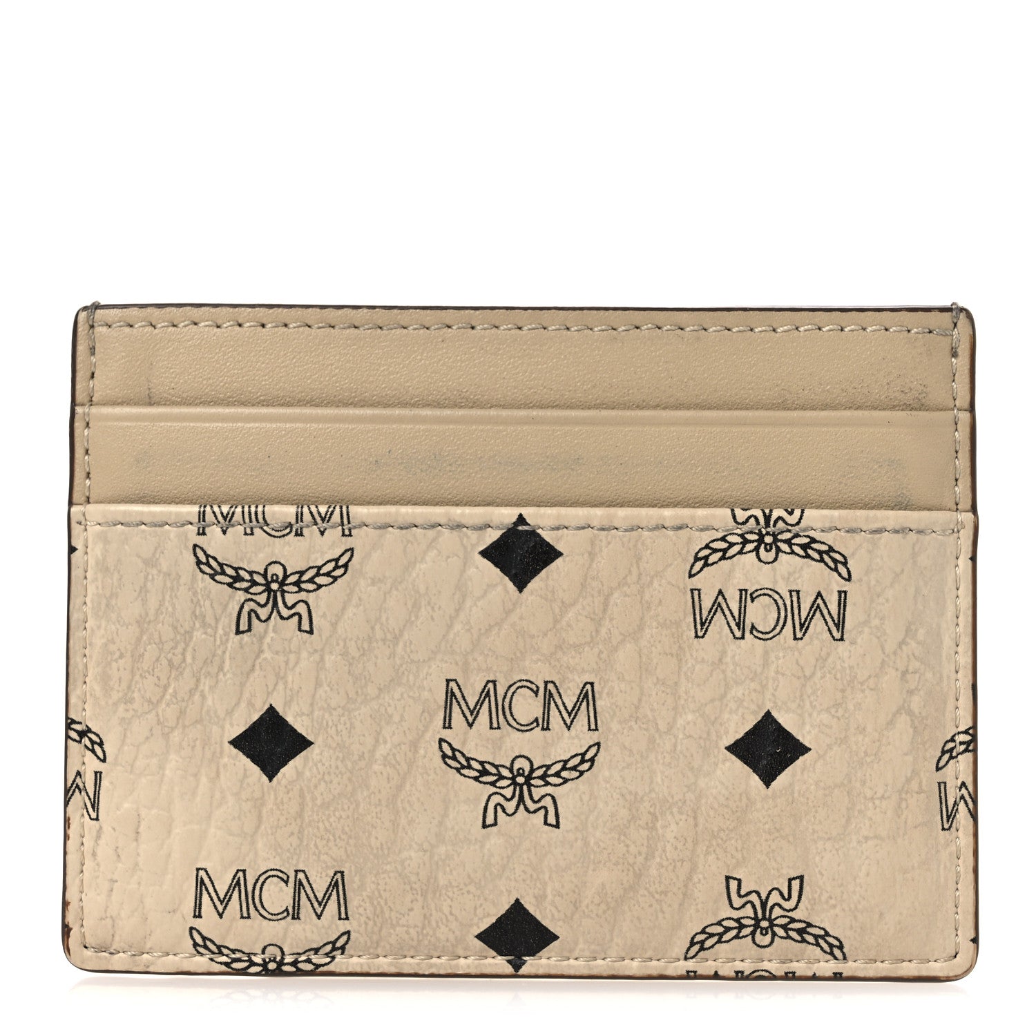 MCM Visetos Mini Card Case Beige 1 of 7