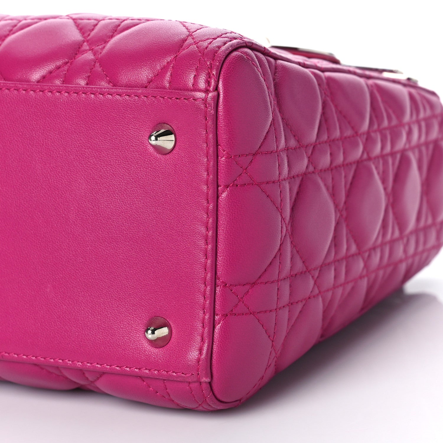 Christian Dior Lambskin Cannage Medium Lady Dior Fuchsia 8 of 10