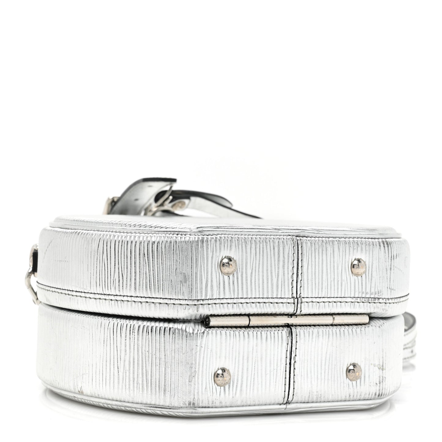 Metallic Epi Petite Boite Chapeau Silver