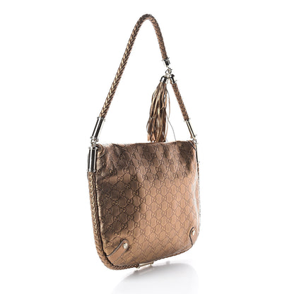 Gucci Guccissima Britt Tassel Shoulder Bag Bronze 3 of 8