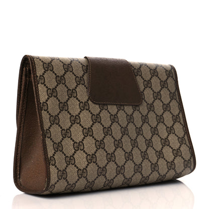 Gucci Coated Canvas Monogram Web Clutch Brown 4 of 14