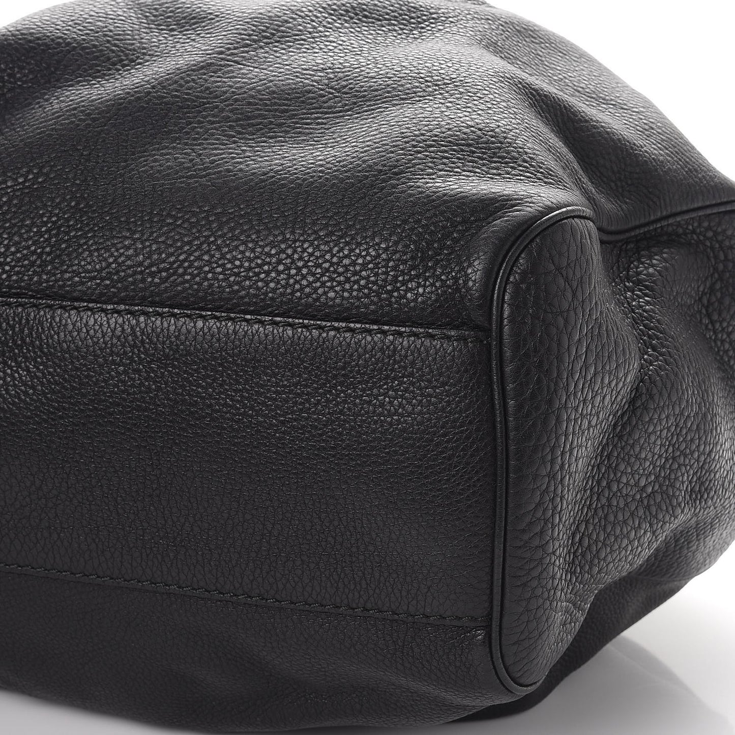 Pebbled Calfskin Large Sukey Tote Black