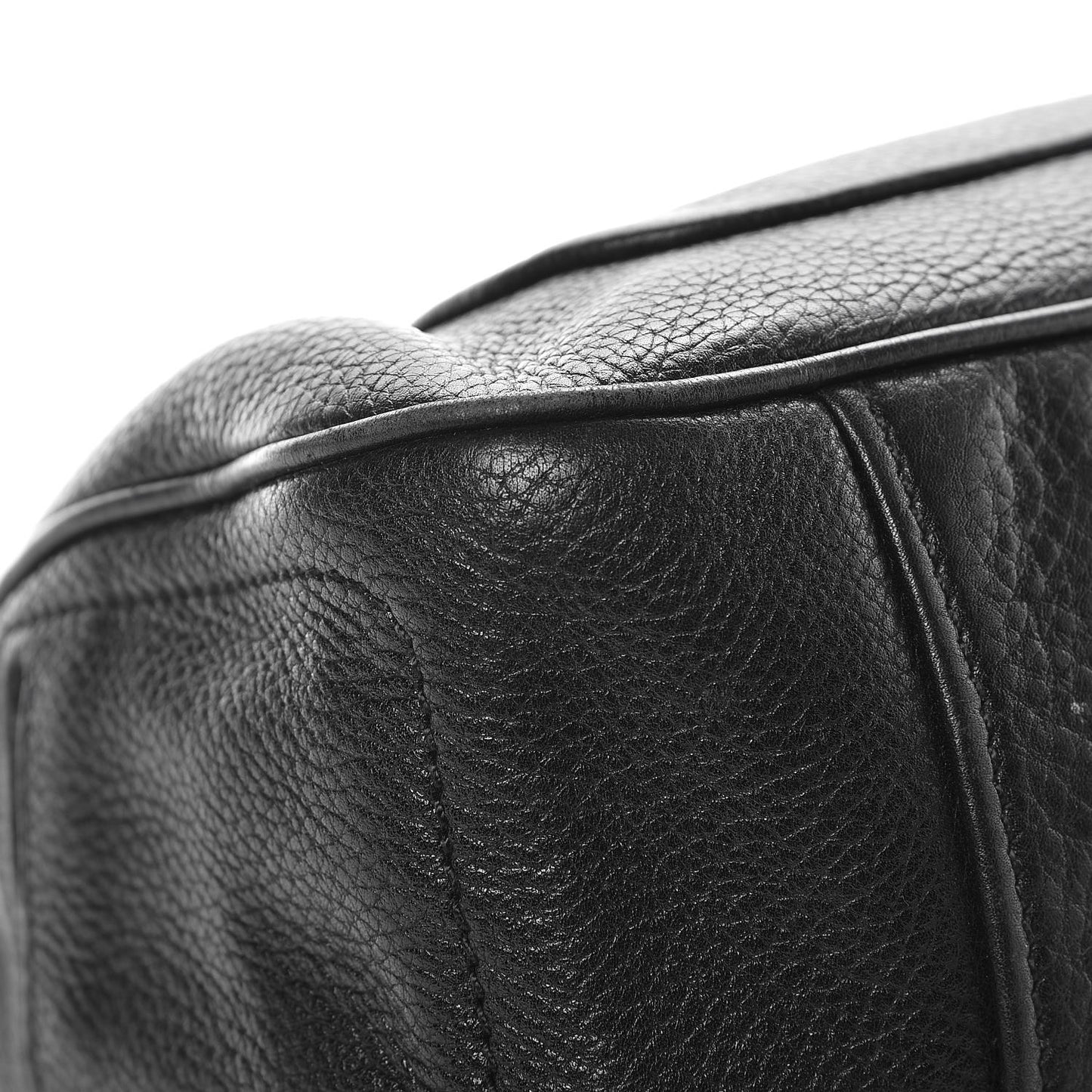 Vitello Daino Buckle Shoulder Bag Black