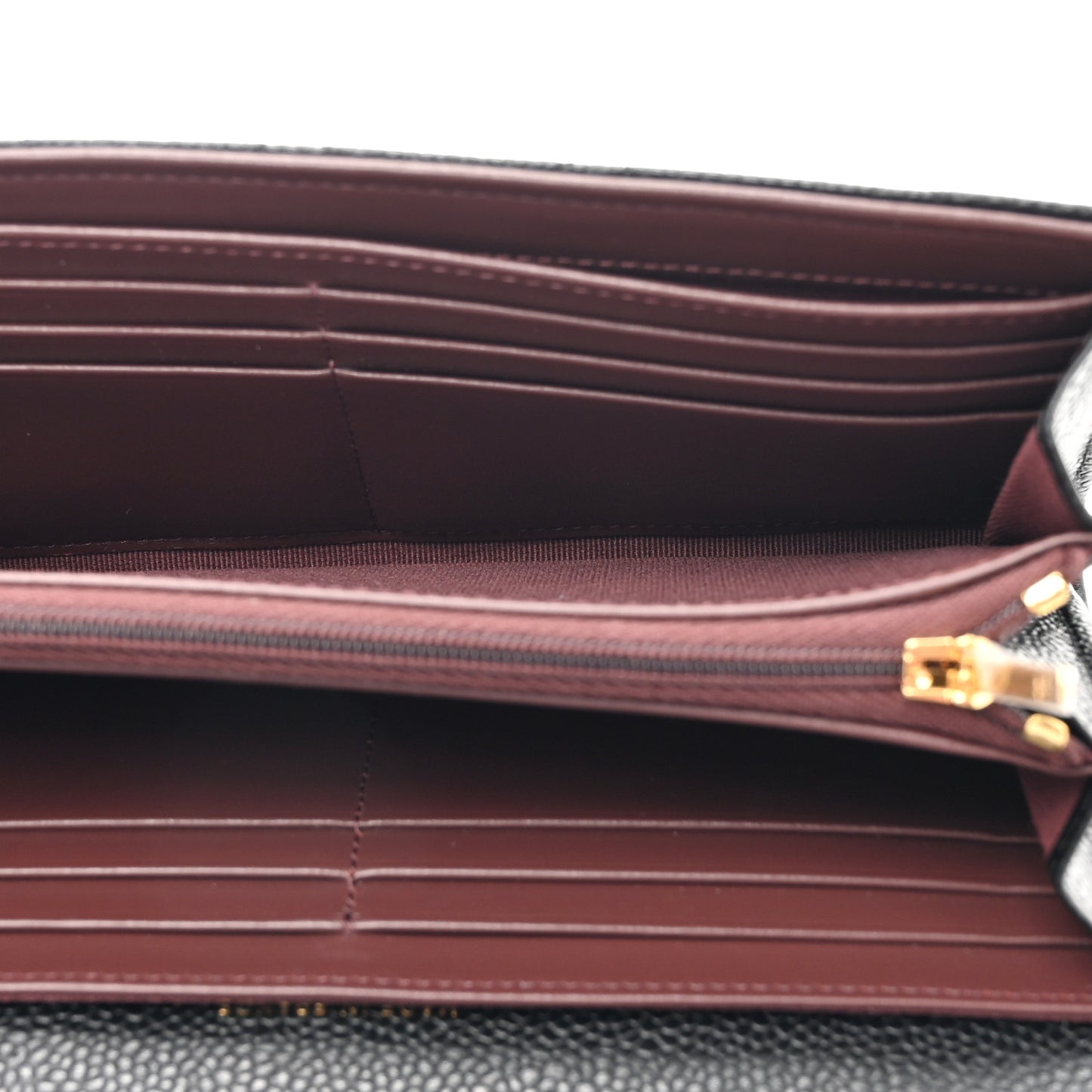 Caviar Quilted Large Gusset Flap Wallet Black