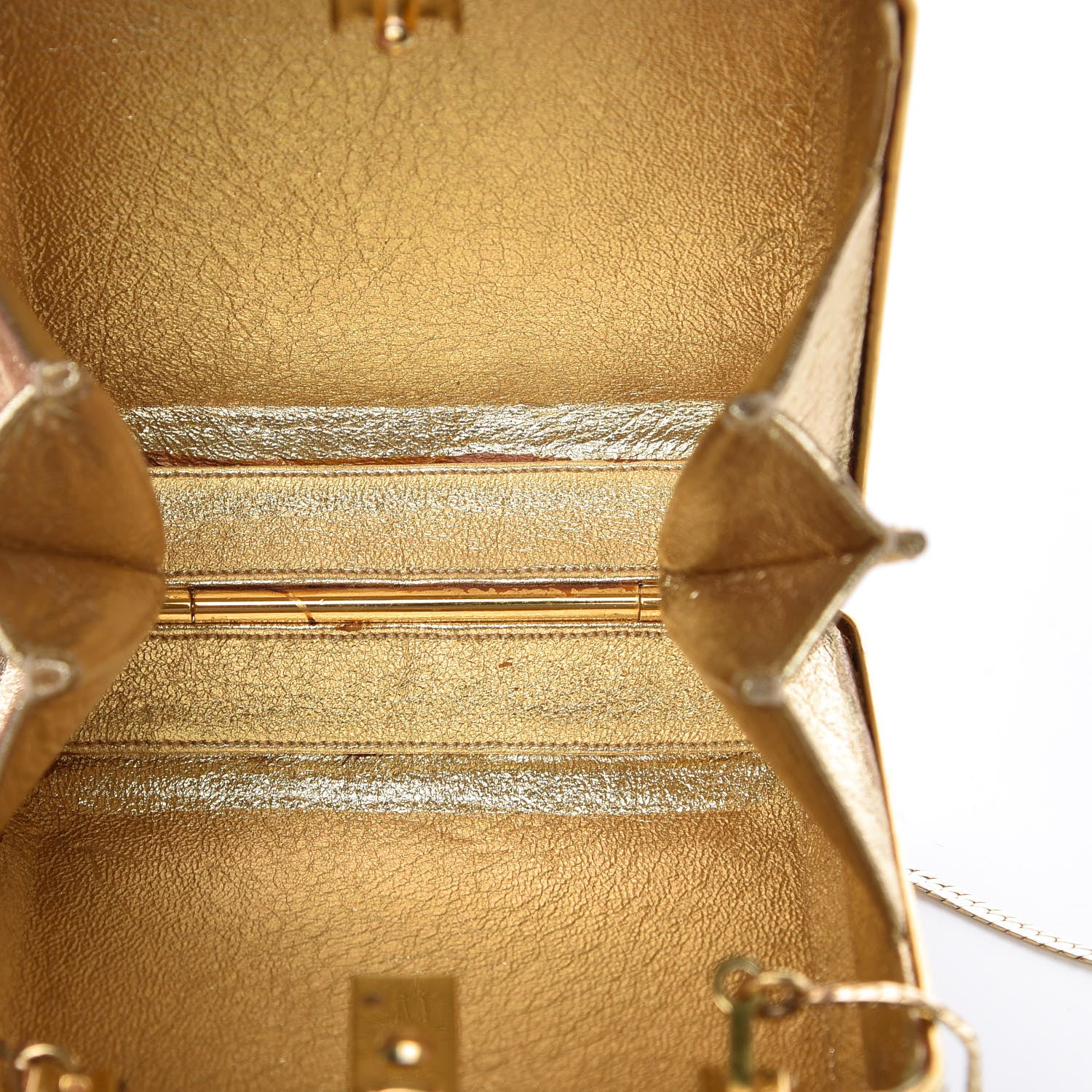 Judith Leiber Swarovski Crystal Minaudière Clutch Silver Gold 5 of 16