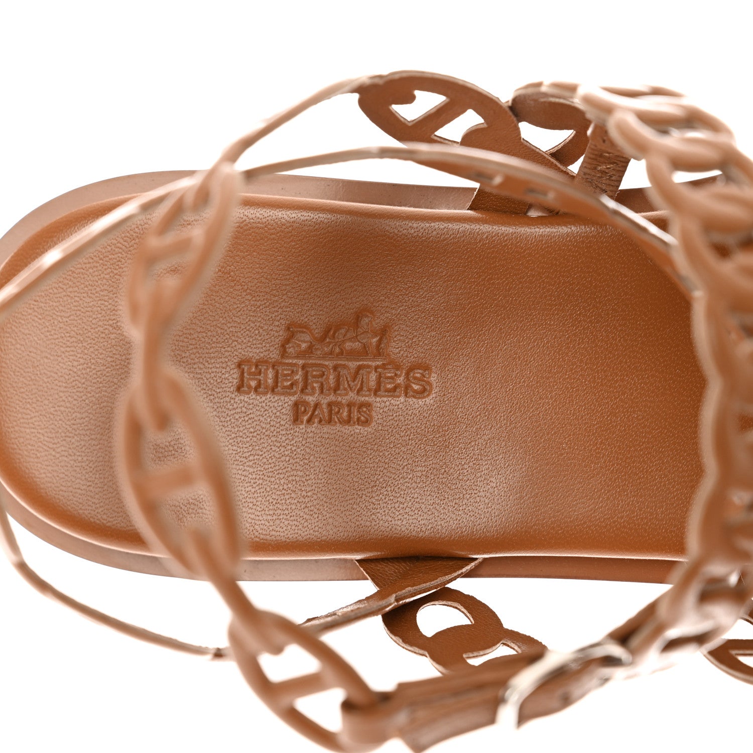 Hermes Nappa Chaine d'Ancre Kalliste Sandals 39 Gold 7 of 8