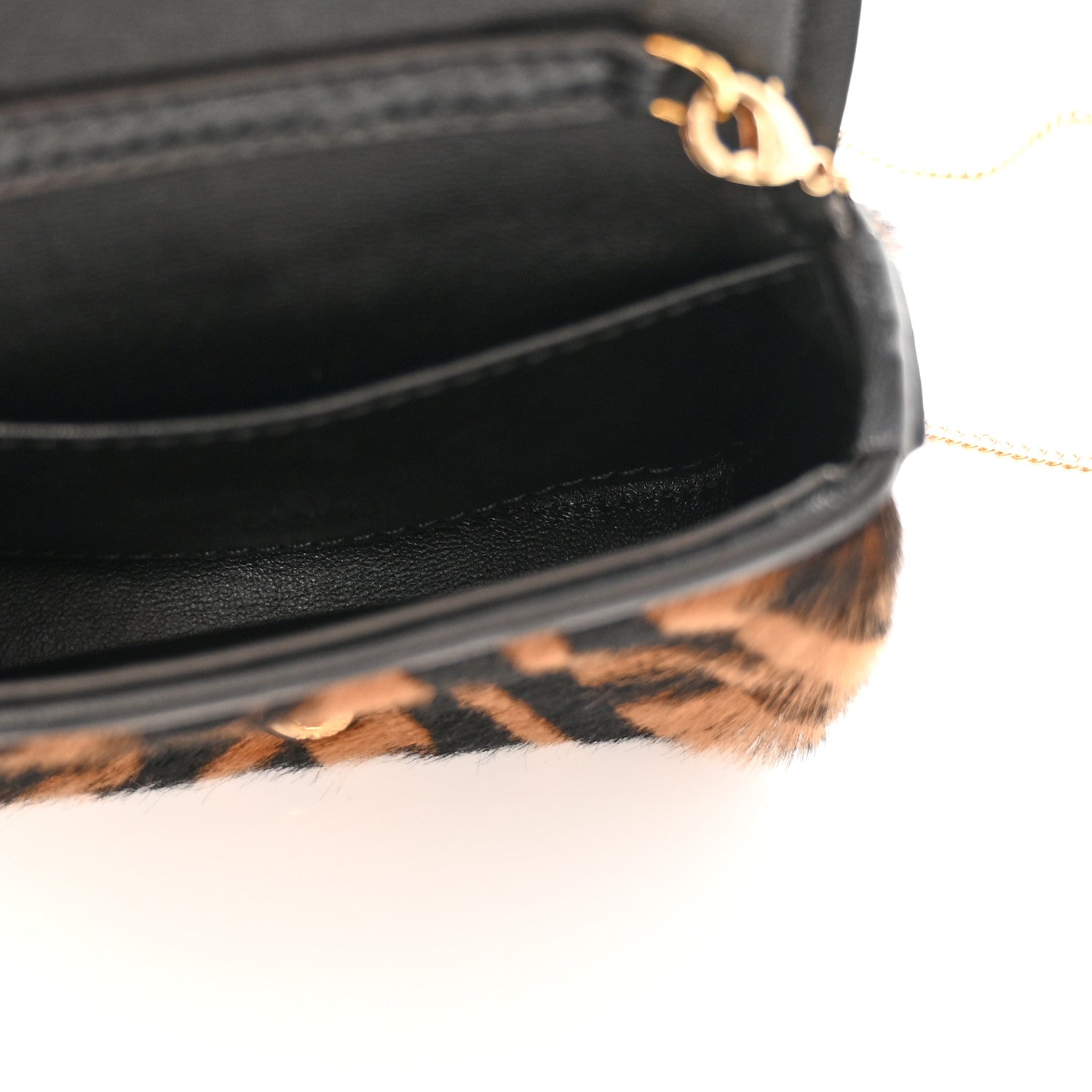 Fendi Sheared Sheepskin Vitello King FF Nano Baguette Charm Tobacco Moro Black 5 of 11
