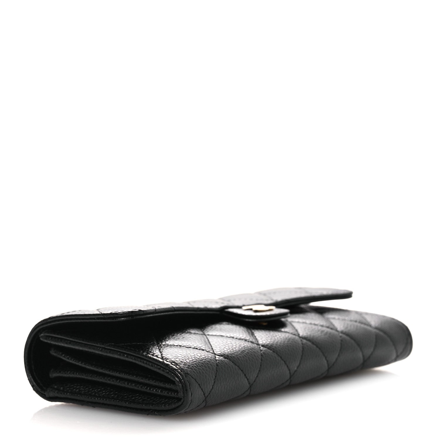 Chanel Caviar Quilted Large Gusset Flap Wallet Black 8 of 20