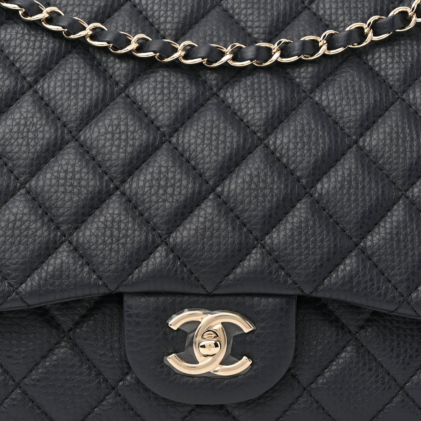 Grained Calfskin Quilted Small XXL Travel Flap Bag Navy