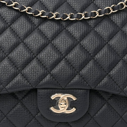 Chanel Grained Calfskin Quilted Small XXL Travel Flap Bag Navy 8 of 10