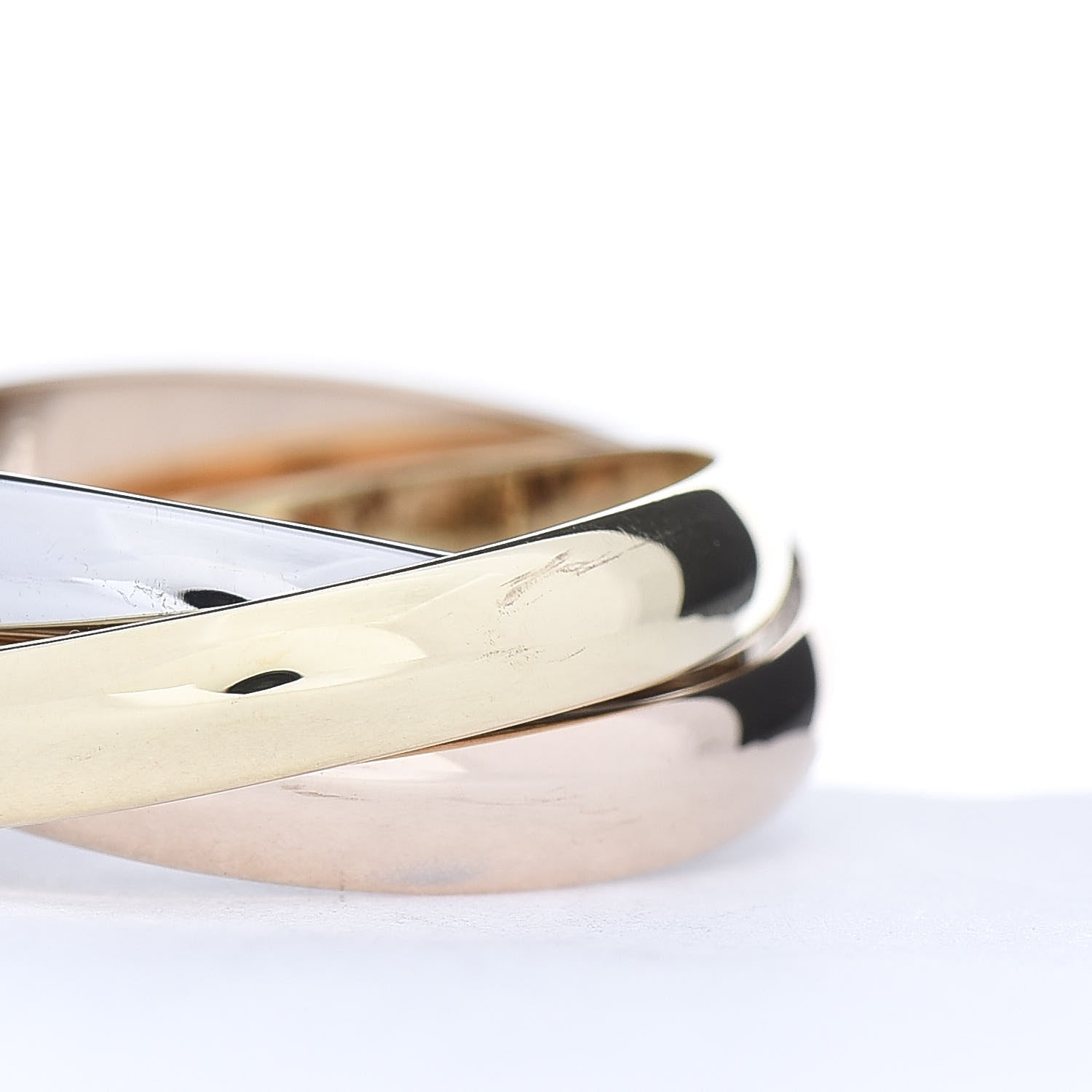 Cartier 18K Pink Yellow White Gold Classic Les Must De Trinity Ring 53 6.5 7 of 7