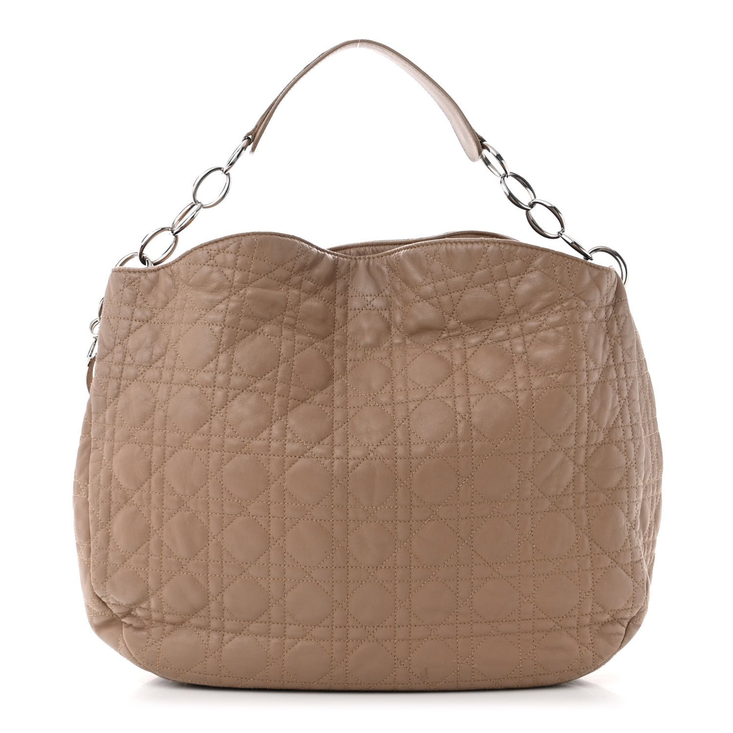 Lambskin Cannage Large Dior Soft Hobo Beige