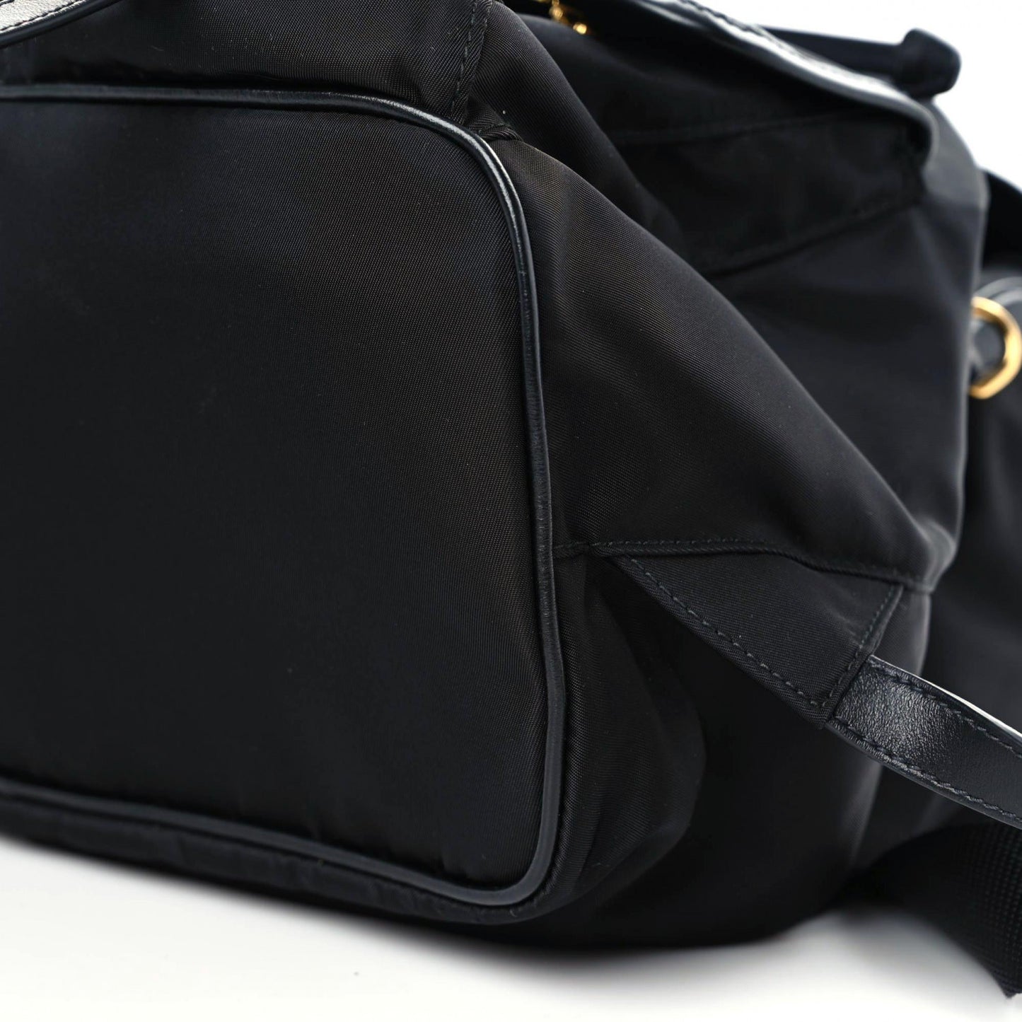 Tessuto Nylon Soft Calfskin Backpack Black