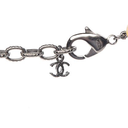 Chanel Pearl Bead Enamel CC Long Necklace Black White 5 of 5