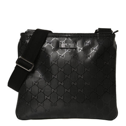 Gucci Imprime Monogram Small Flat Messenger Bag Black 1 of 12