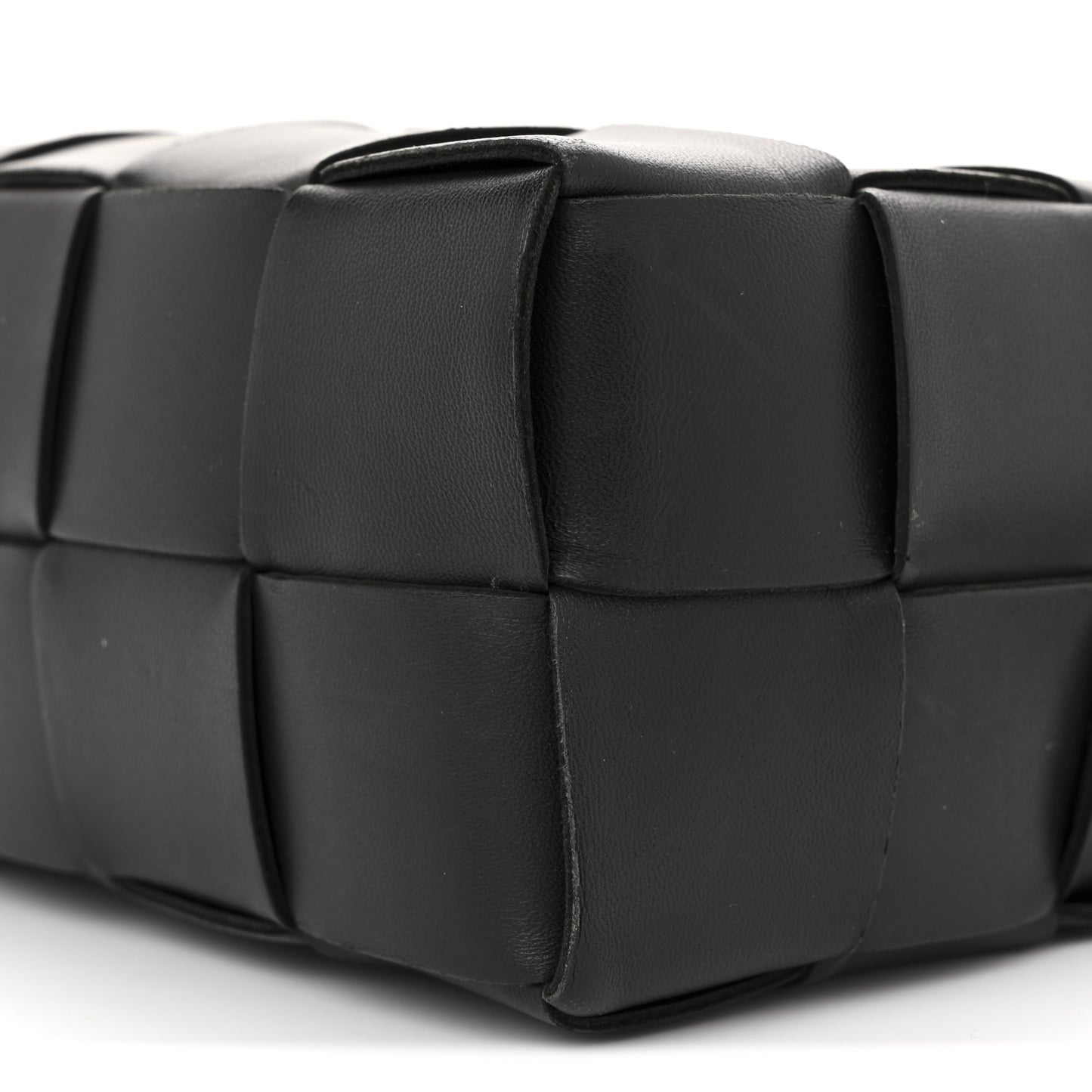Lambskin Maxi Intrecciato Brick Cassette Bag Black
