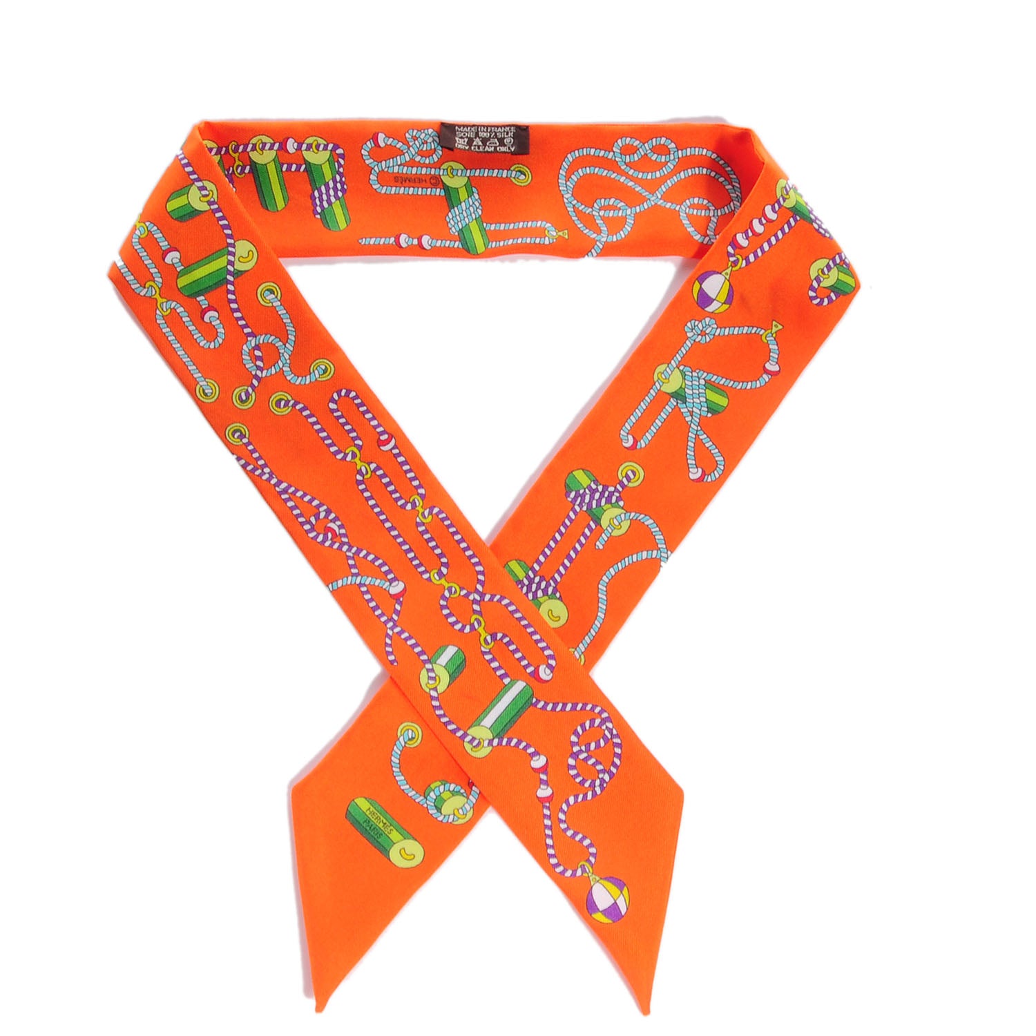 Hermes Silk Cordages Twilly Scarf Orange 1 of 6