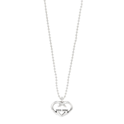 Gucci Sterling Silver Britt Heart Pendant Necklace 1 of 6