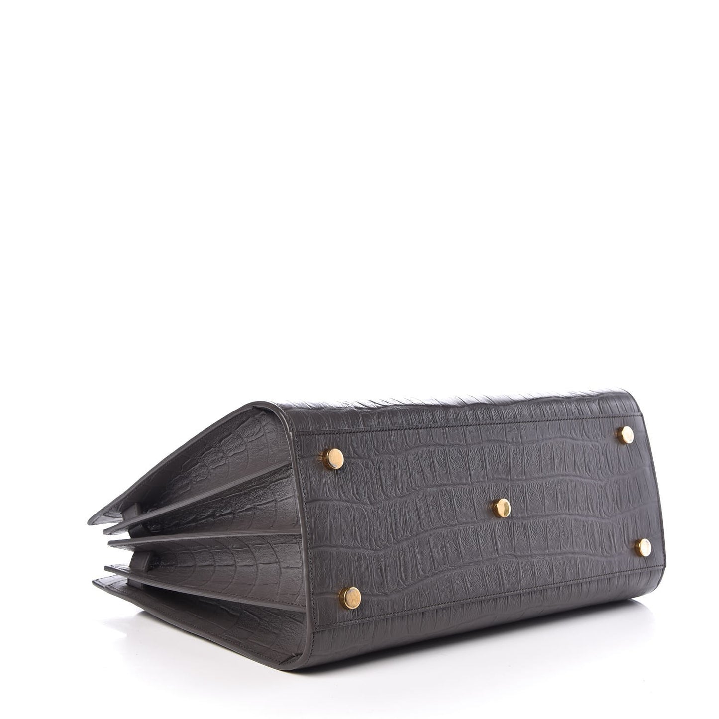 Calfskin Crocodile Embossed Small Sac De Jour Fog