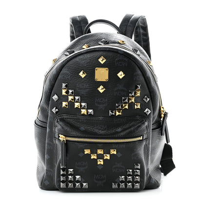 MCM Visetos Studded Small Stark M Backpack Black 1 of 10