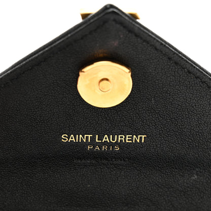 Saint Laurent Sheepskin Matelasse Chevron Monogram Mini College Bag Black 6 of 7