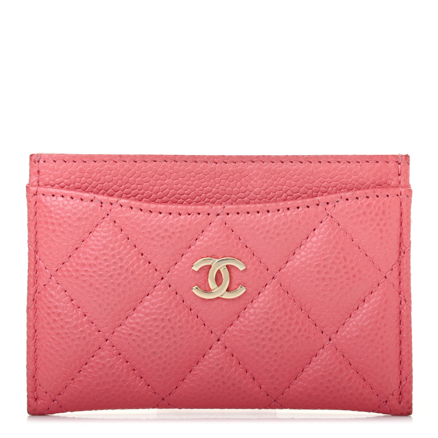 Chanel Caviar Quilted Card Holder Pink 1 of 6