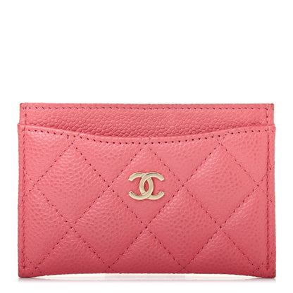 Chanel Caviar Quilted Card Holder Pink 1 of 6