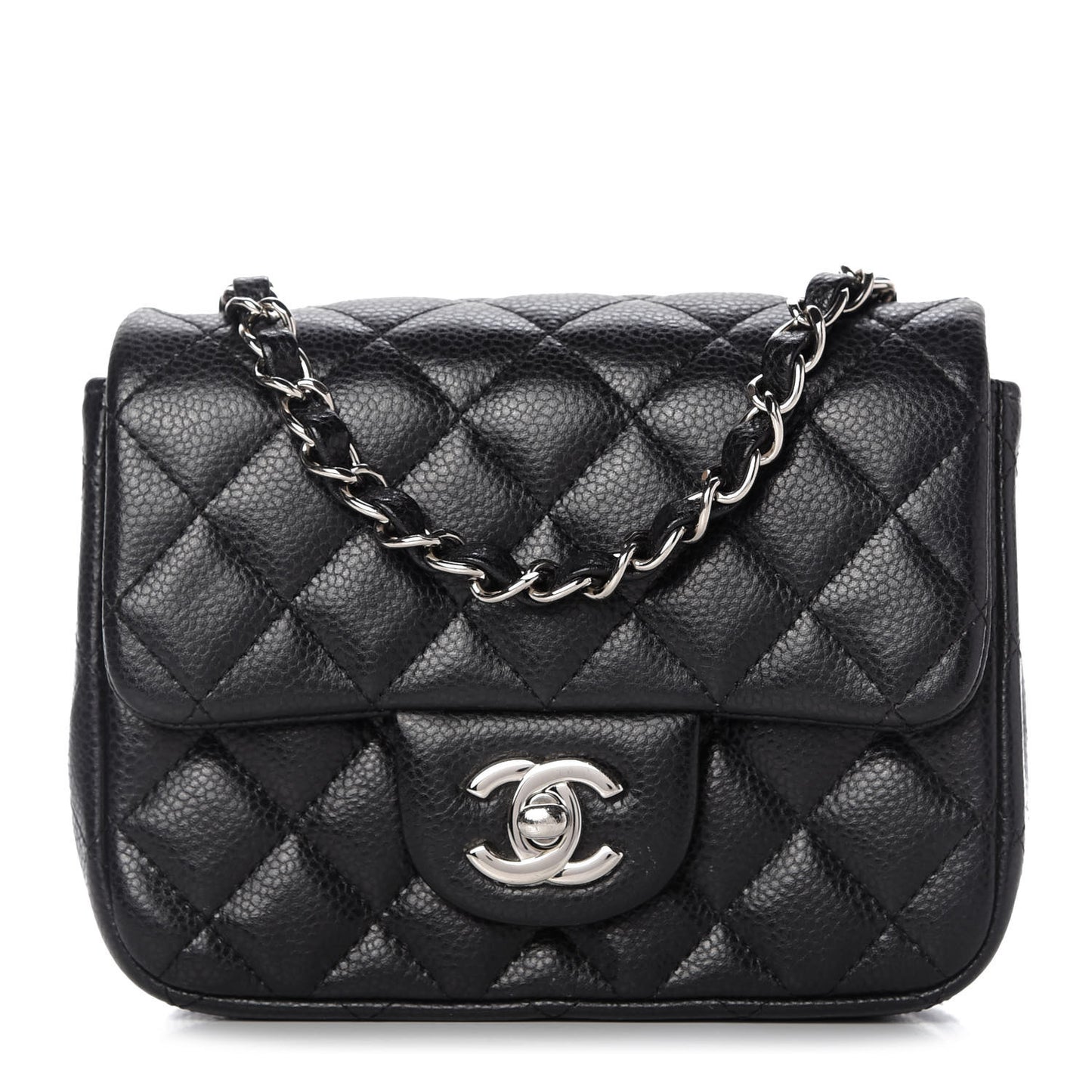Caviar Quilted Mini Square Flap Black