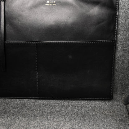 Celine Felt Calfskin Medium Tie Knot Tote Grey Black 12 of 19