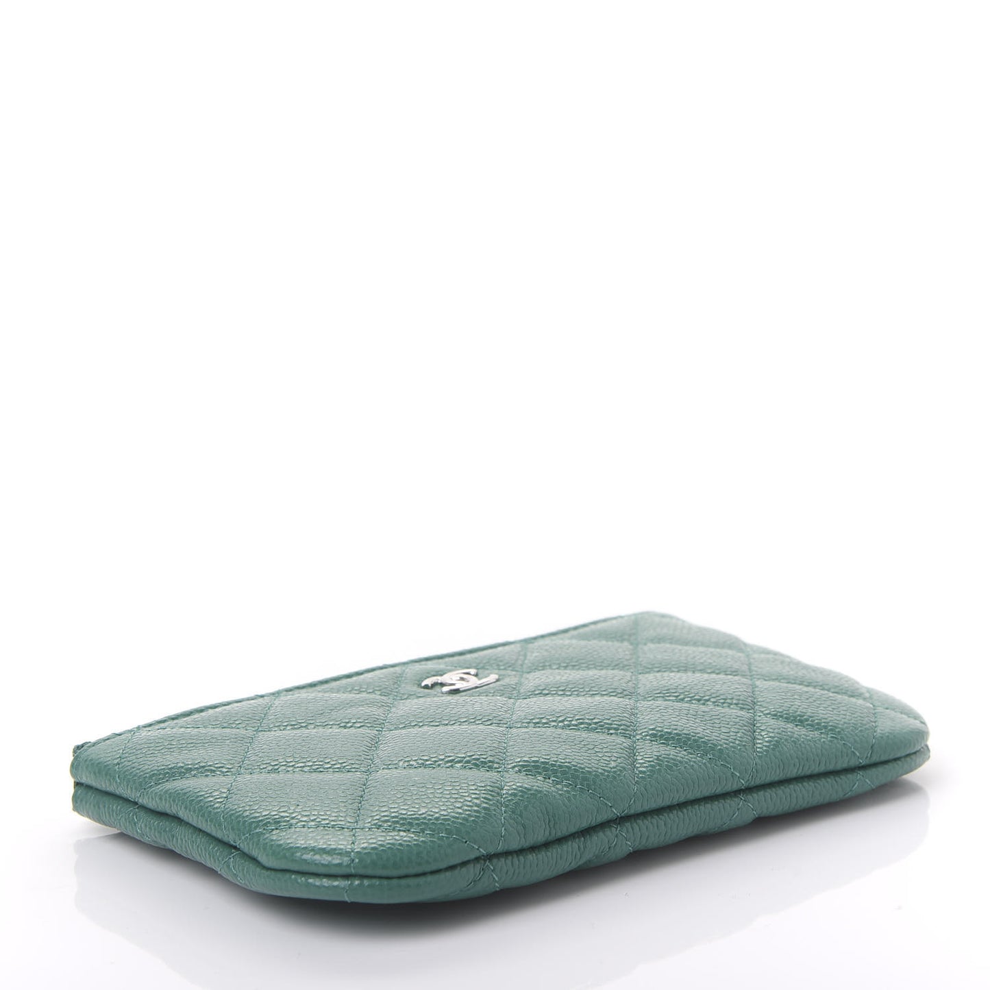Caviar Quilted Small Cosmetic Case Green