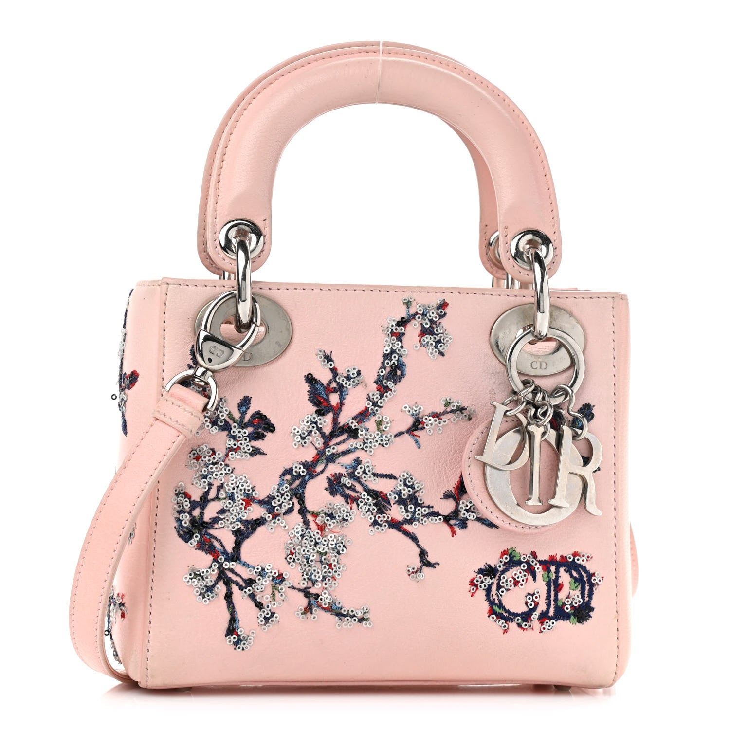 Christian Dior Sequin Embroidered Mini Lady Dior Pink 1 of 12