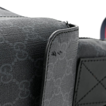 Gucci GG Supreme Monogram Web Messenger Diaper Bag Black Grey 26 of 26