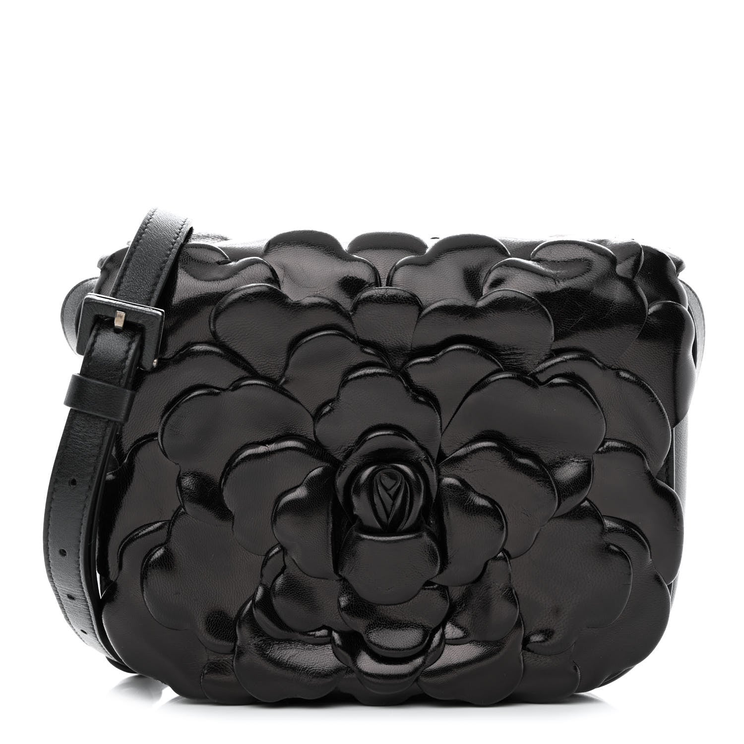 Valentino Garavani Nappa Atelier 03 Rose Edition Small Flap Crossbody Bag Black 1 of 12