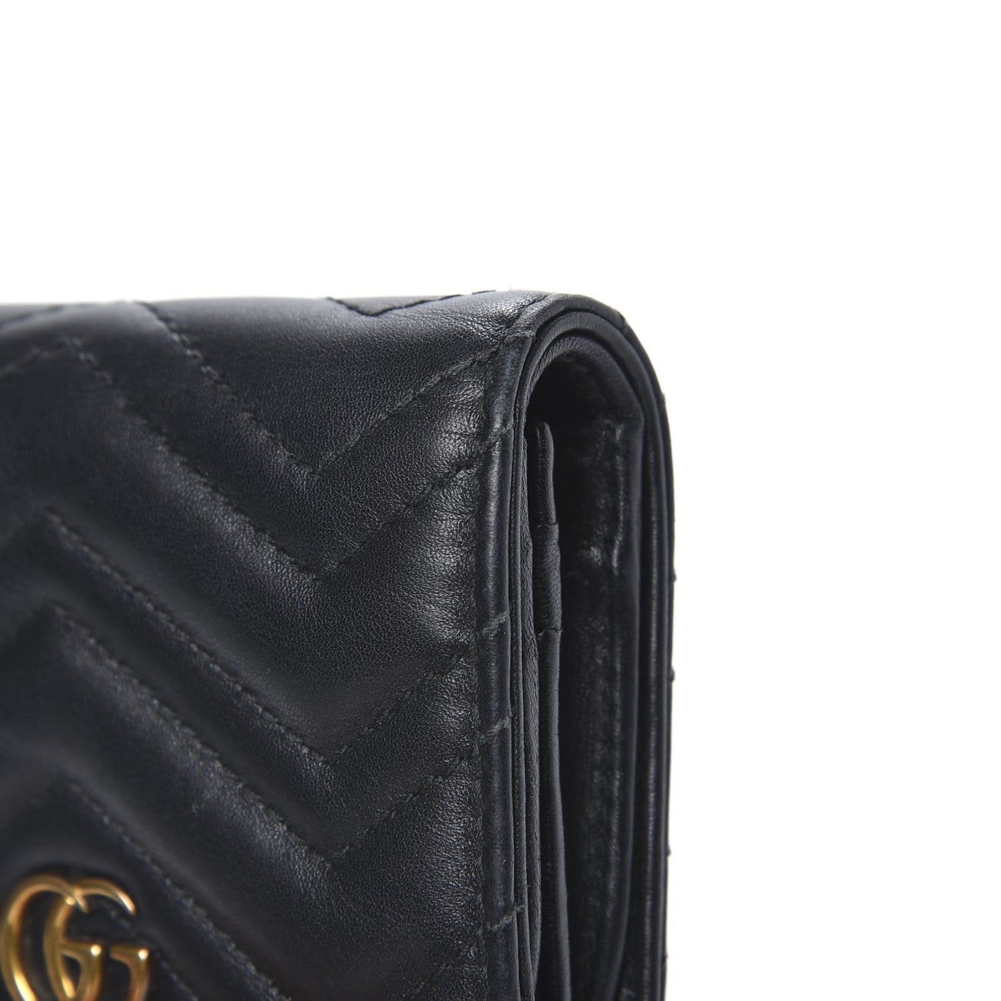 Calfskin Matelasse GG Marmont Card Case Wallet Black