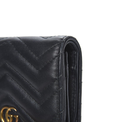 Gucci Calfskin Matelasse GG Marmont Card Case Wallet Black 11 of 13