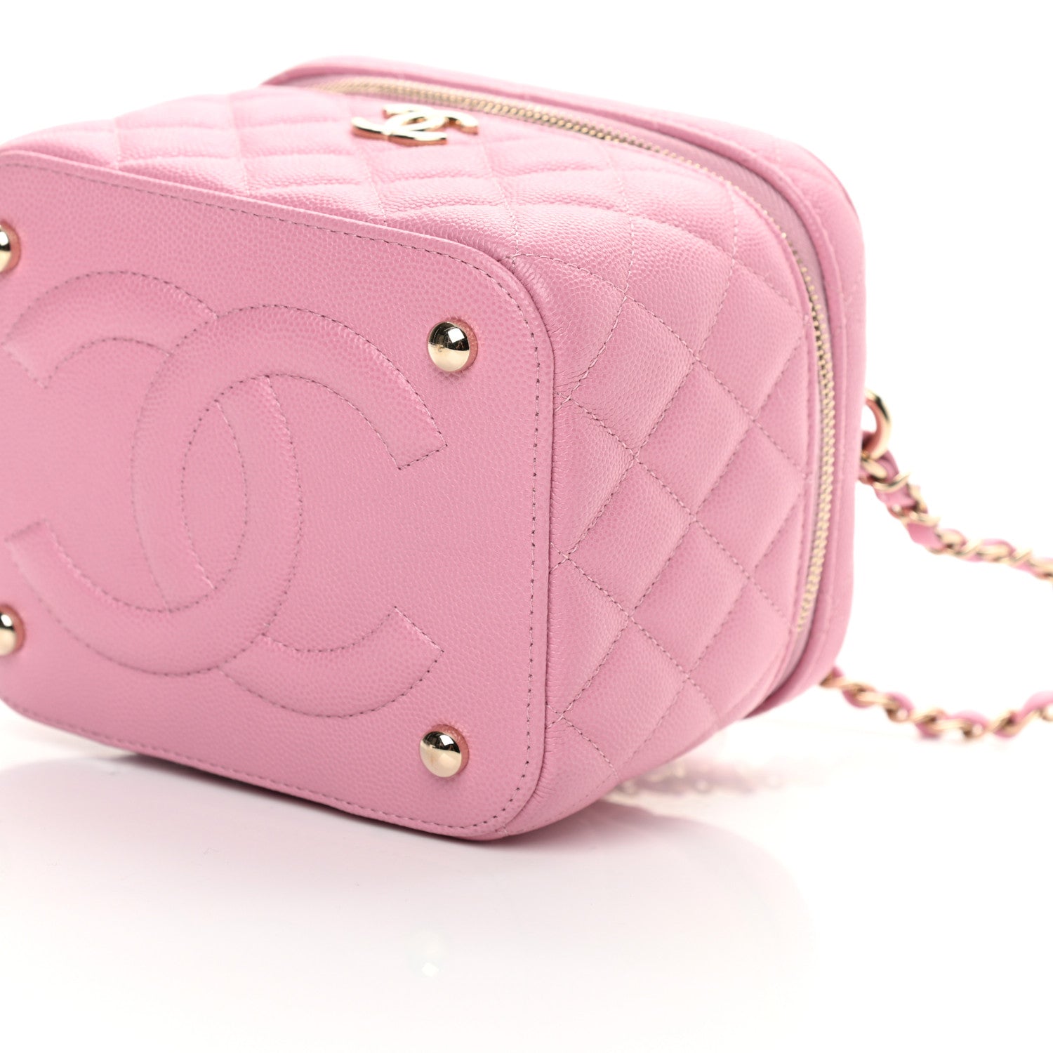 Chanel Caviar Quilted Small CC Vanity Case Light Pink 10 of 12