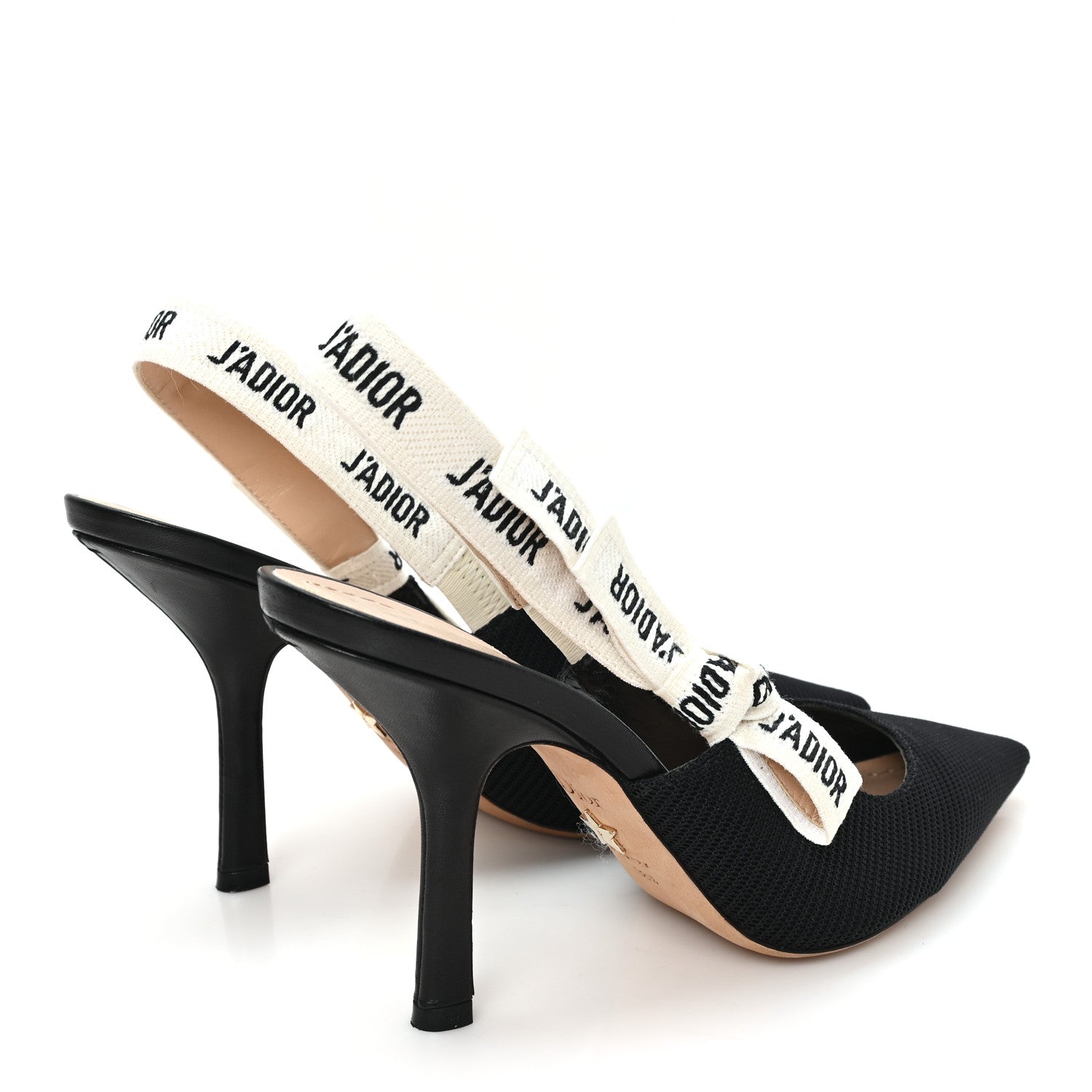 Christian Dior Technical Canvas Ribbon J Adior Slingback 100mm Pumps 38.5 Black 5 of 10