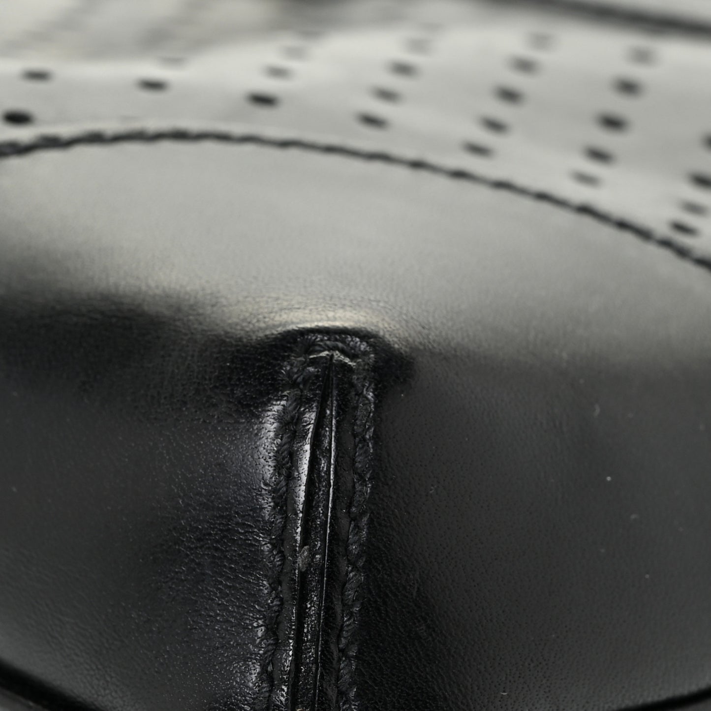 Calfskin Perforated GG Reins Hobo Black